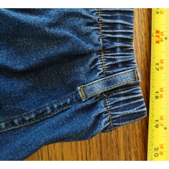 Classic Wide Leg Cropped Pants Liz&Me 38" Pull On 19" Inseam Blue Denim - Picture 9 of 10